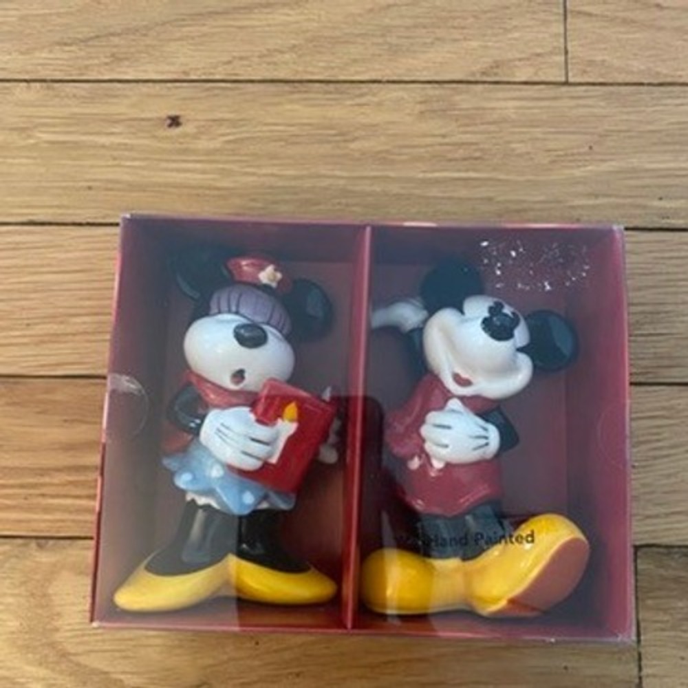 Disney Mickey Minnie Mouse Christmas Salt Pepper Shaker Set‎ St Nicholas Square